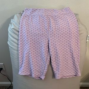 Purple Honeycomb Waffle Biker Shorts Leggings